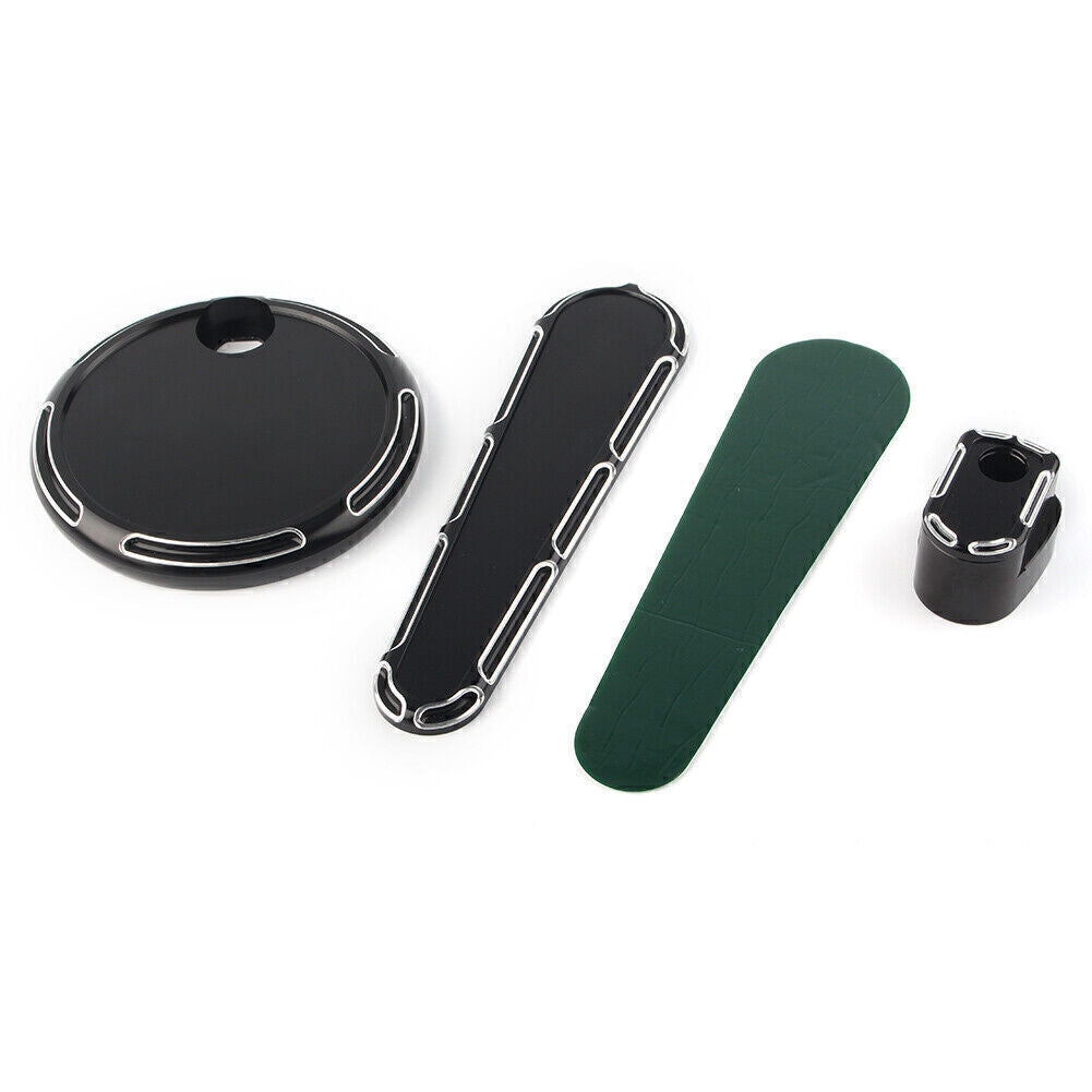 Fuel Gas Tank Door Dash Track Insert Ignition Cap Set for Harley Touring 2014-18