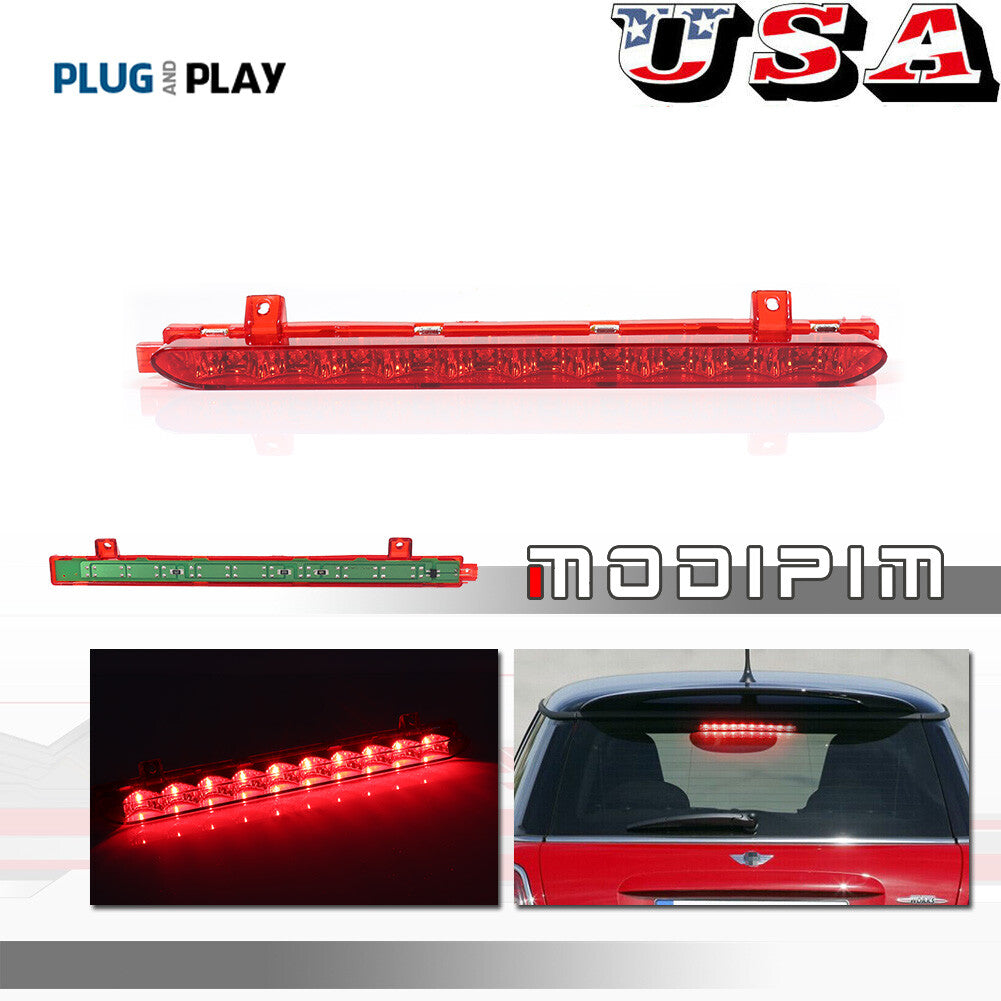 Red lens, red LED, high mounting, 3rd brake light suitable for 2007-13 for Mini Cooper,Countryman.