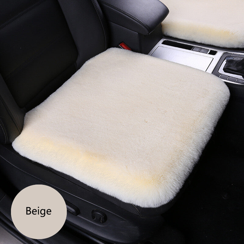 1Pc Car for Seat Cover Front Cushion Plush Soft Comfort Pad Protector Mat Warm Beige