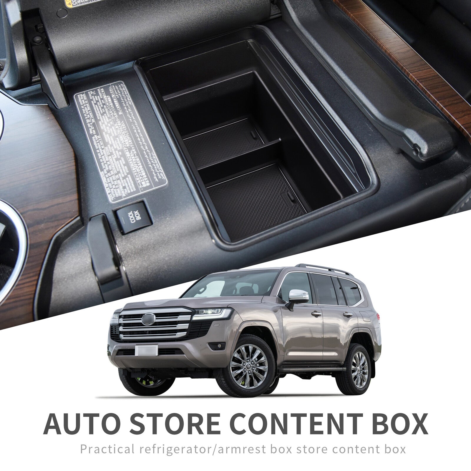 Armrest Storage Box for Toyota for Land Cruiser LC300 2022 Accessories Console Tray