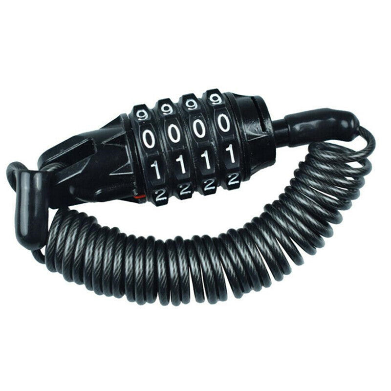 Motorcycle for Mini Helmet Lock Chain 4 Digit Password Anti-theft Hanging Hook Cable