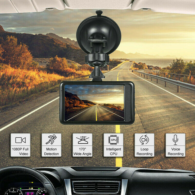 3.0 Wide Angle 1080P Full Car Dash Cam Windshield DVR Camera Voice Recorder