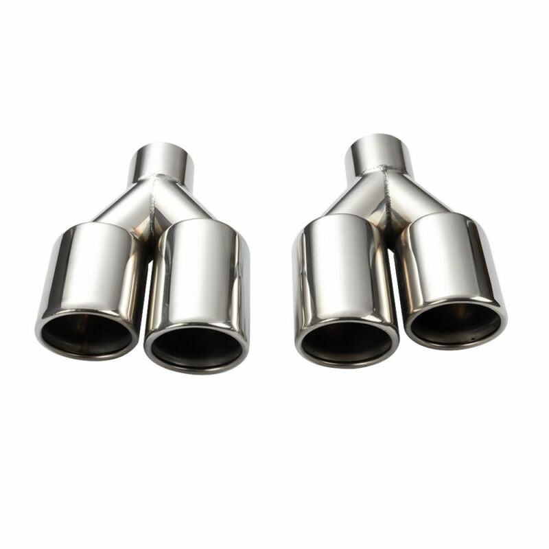 2PCS 57mm ID 3'' OD Weld on Dual Exhaust Pipe Tips Stainless Steel Universal