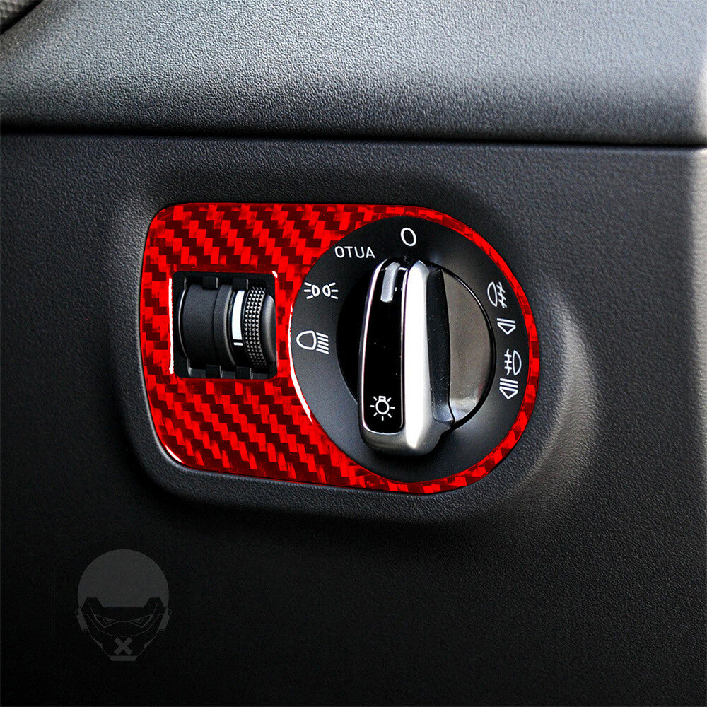 RHD Red Carbon Interior Headlight Switch Cover for Audi TT 8n 8J MK123 2008-2014