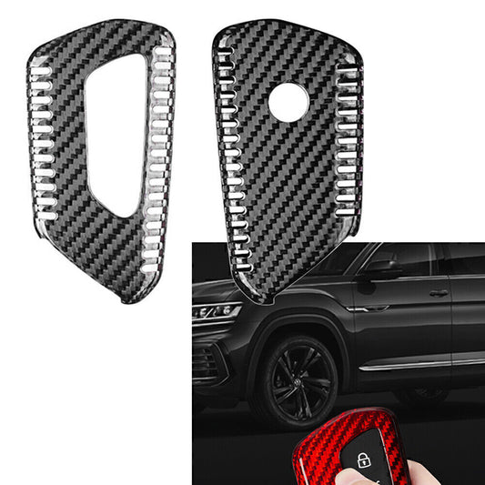 Carbon Fiber Silver Black Car Remote Key Cover Case for VW for Golf MK8 2020-2021