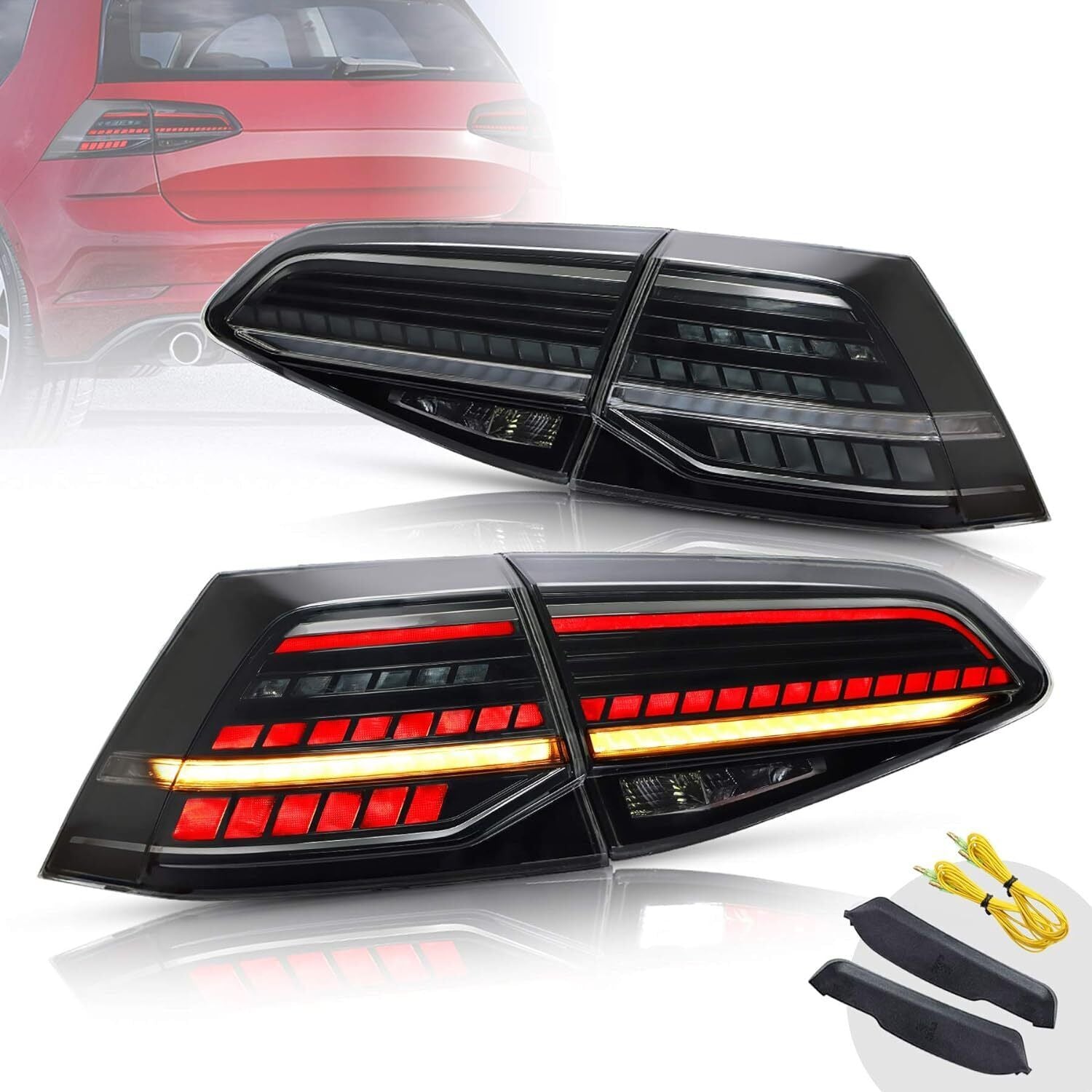 Full LED Tail Lights For 2014-2019 for VW for Golf 7 MK7 GTI MK7.5 Smoked W/Sequential