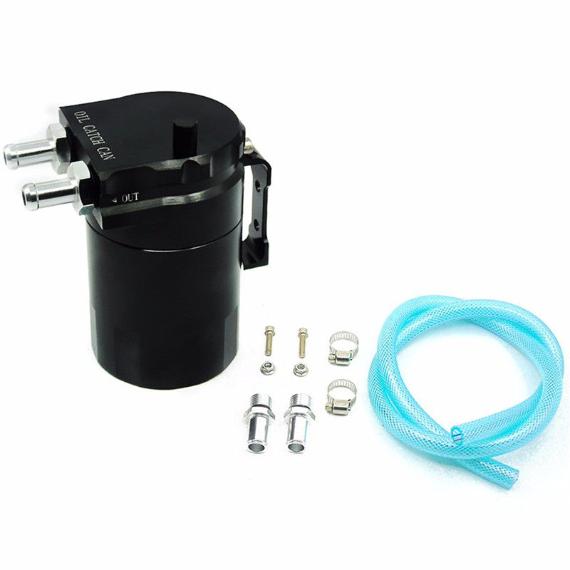 Car Aluminum Oil Catch Can Cylinder Baffled Engine Oil Separator Tank Reservoir