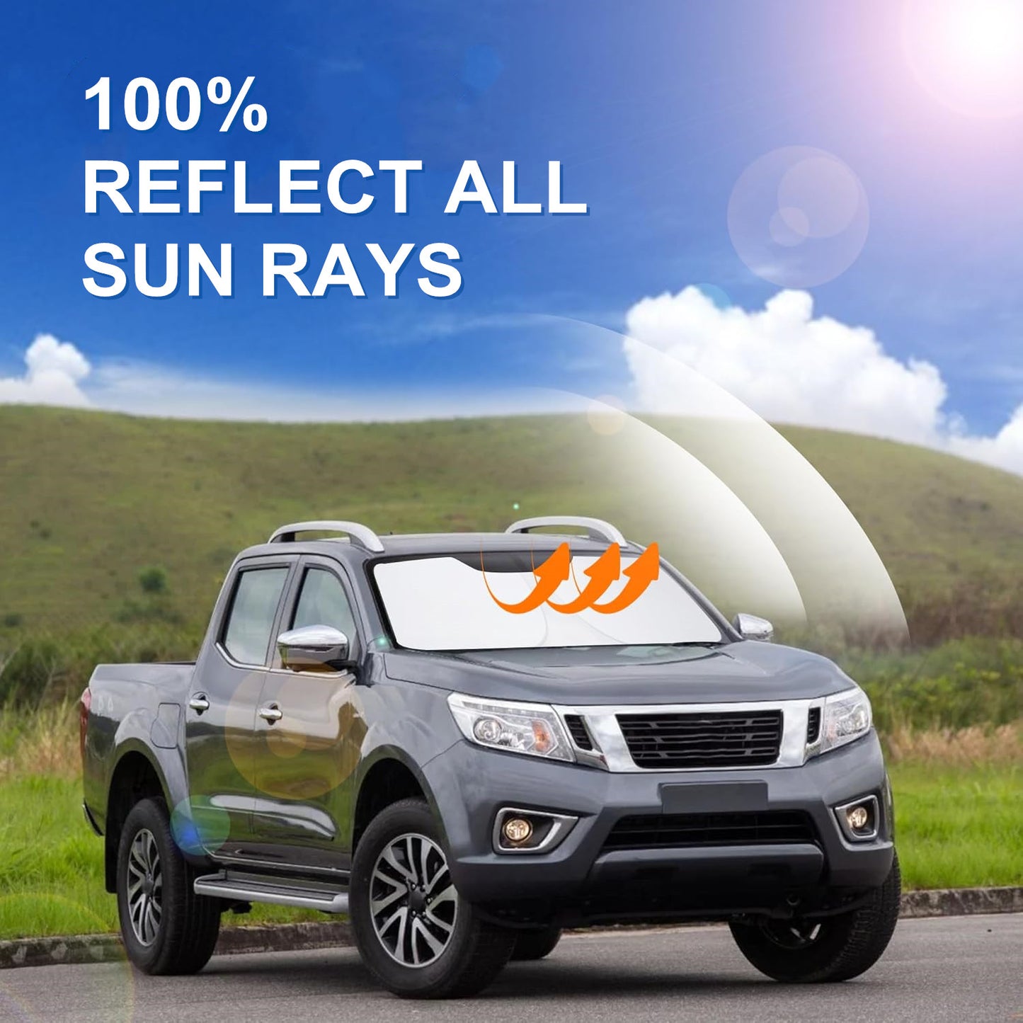 For 2022-2025 for Nissan Frontier Cab Front Windshield Sun Shade Reflective UV Cover