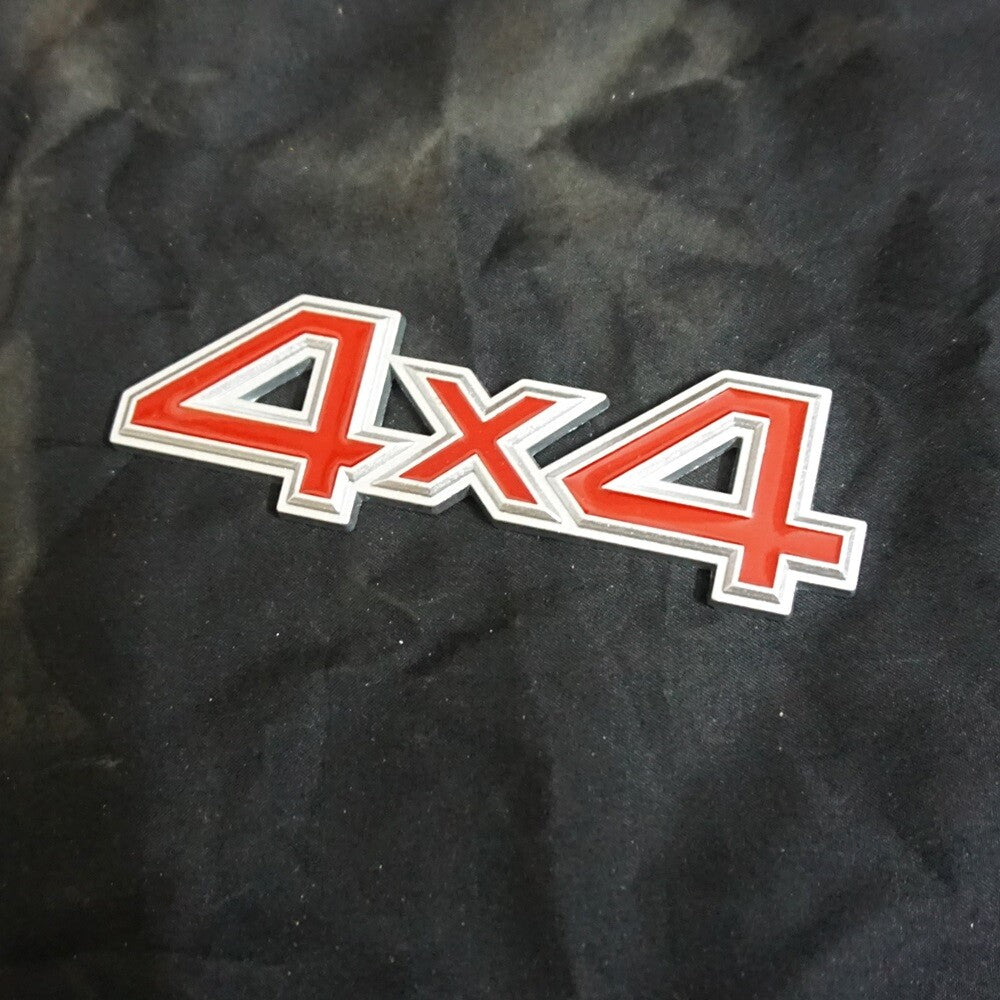 1x Matte Silver Red 4x4 Metal Emblem Decal Sticker Badge Trunk Motors Hybrid SUV