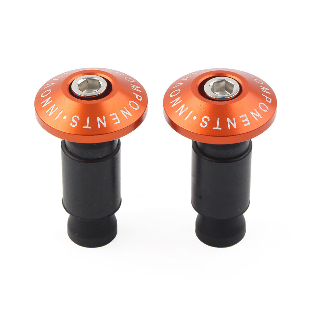 7/8 Motorcycle Bike Handlebar Grips CNC Handle Bar End Cap Plugs Slider Orange