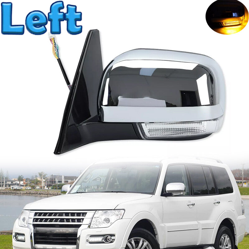 Left Side Door Mirror With Light 10 PIN for Mitsubishi Pajero Montero 2006-2021