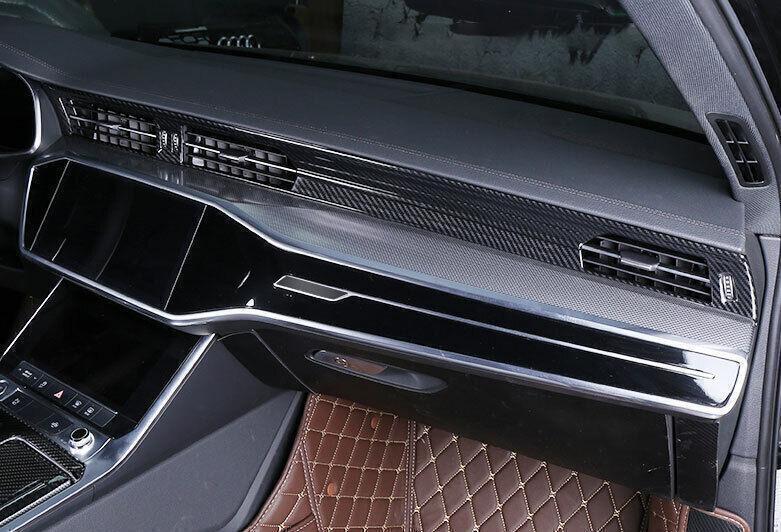 2019~2023 Center Console Vent Dash Strip for Audi A6 A7 S6 S7 RS6 Carbon Fiber