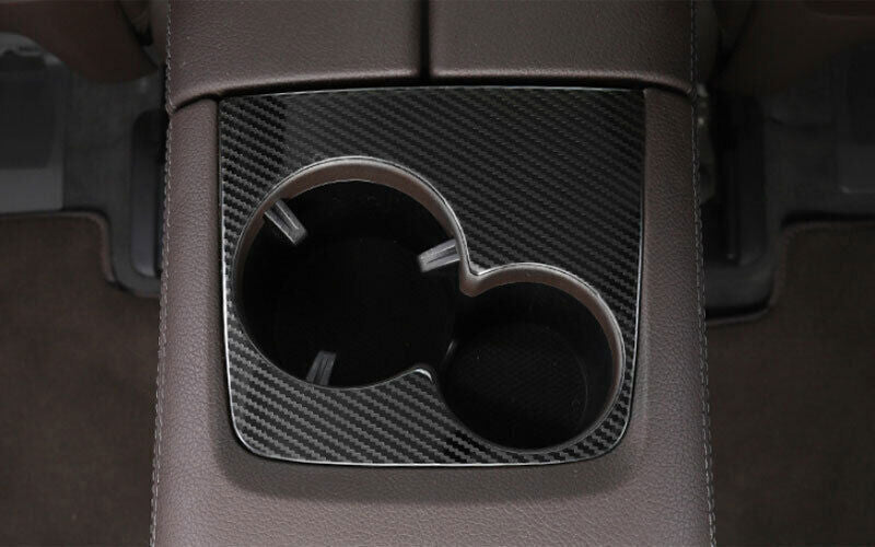 for Benz GLE GLS 20-2023 Carbon Fiber Look Rear Drinking Glass Panel Cover Trim