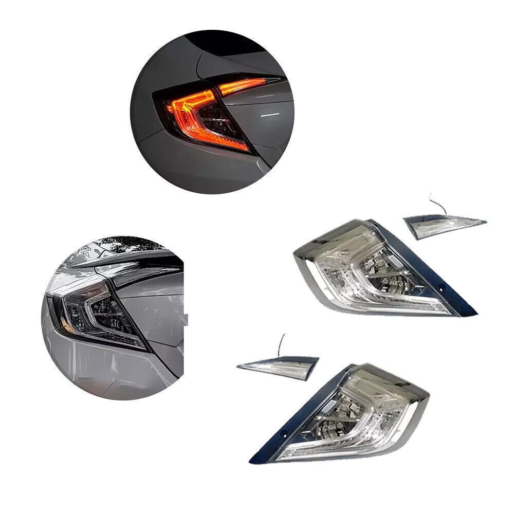 Crystal Clear Lens LED Tail Lights for Honda for Civic Sedan 2016-21 10th Gen
