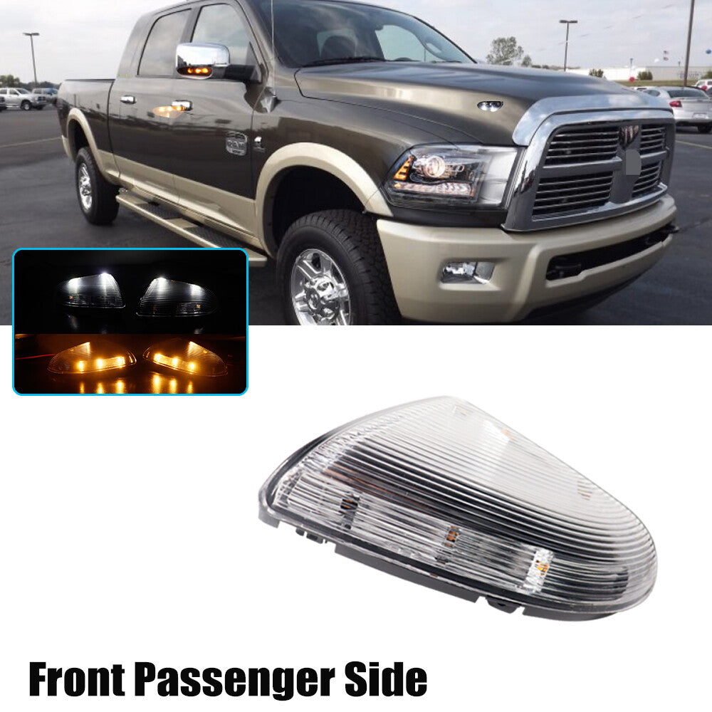 Passenger side mirror indicator lights apply to for Dodge for Ram 1500 (09-14) and 2500 (10-14).