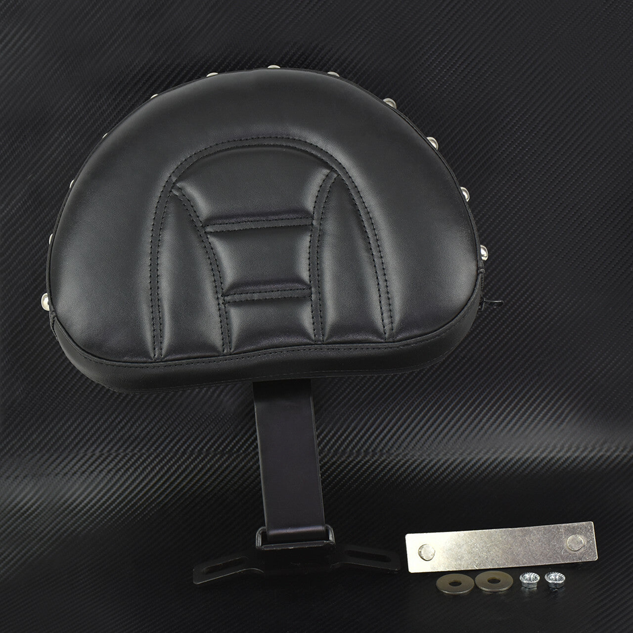 Adjustable Driver Rider Backrest Pad w/Nails Fit for Harley Fatboy Softail 07-17