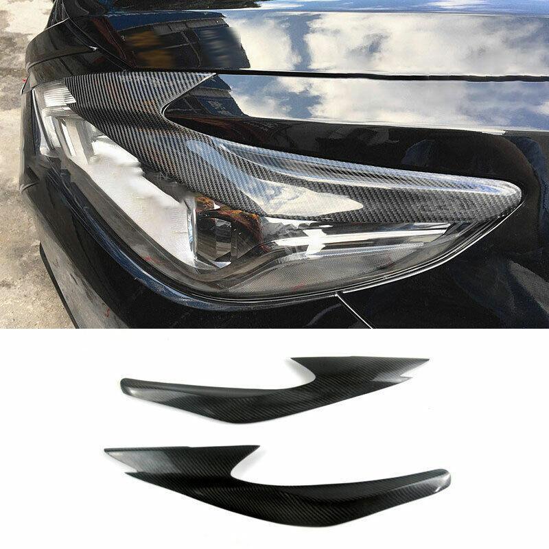 For 2016-2018 for Nissan Altima Dry Carbon Fiber Front Headlight Lamp Eyebrow Trim