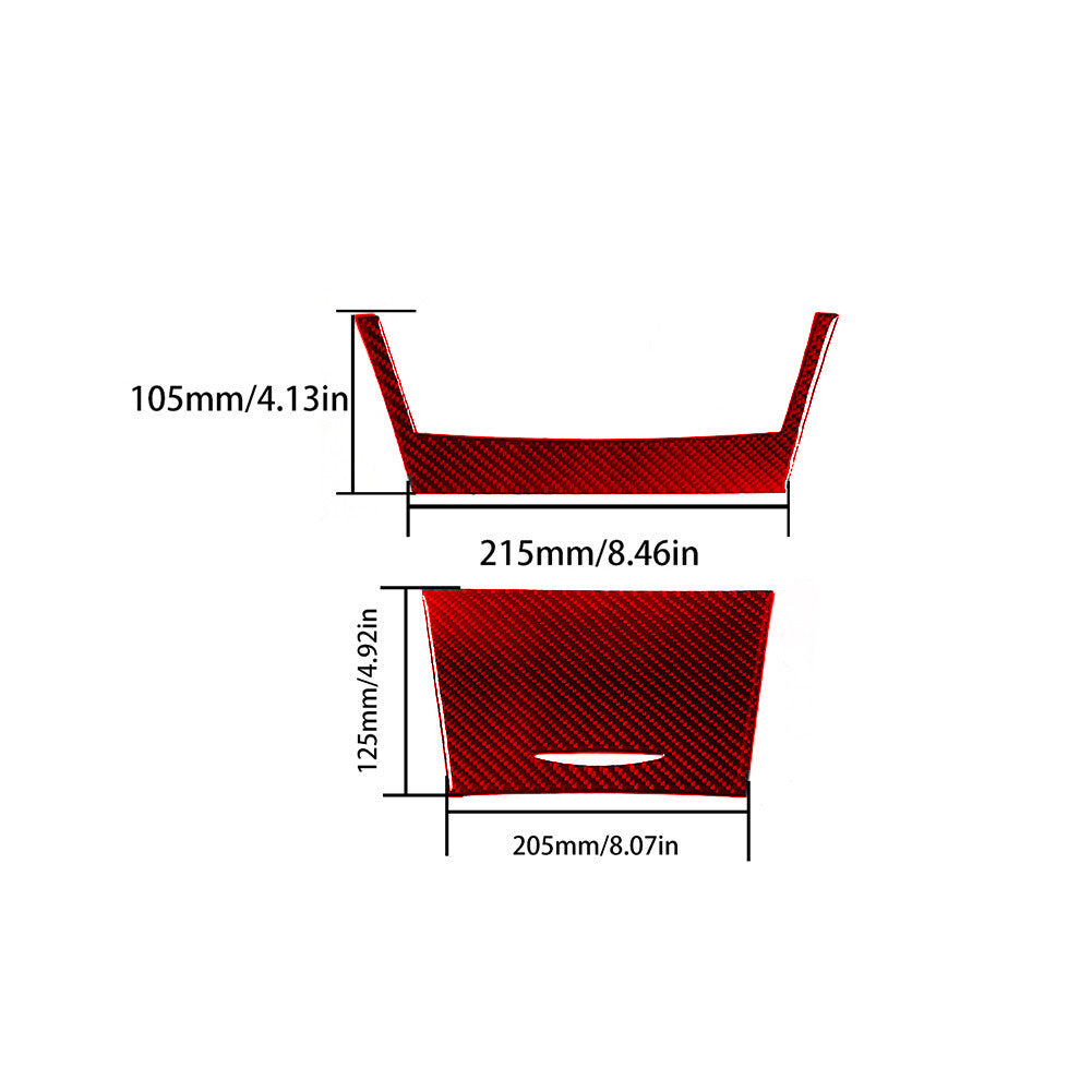 Red Carbon Fiber Center Storage Box Panel Cover Trim for Toyota for Camry 2007-2011