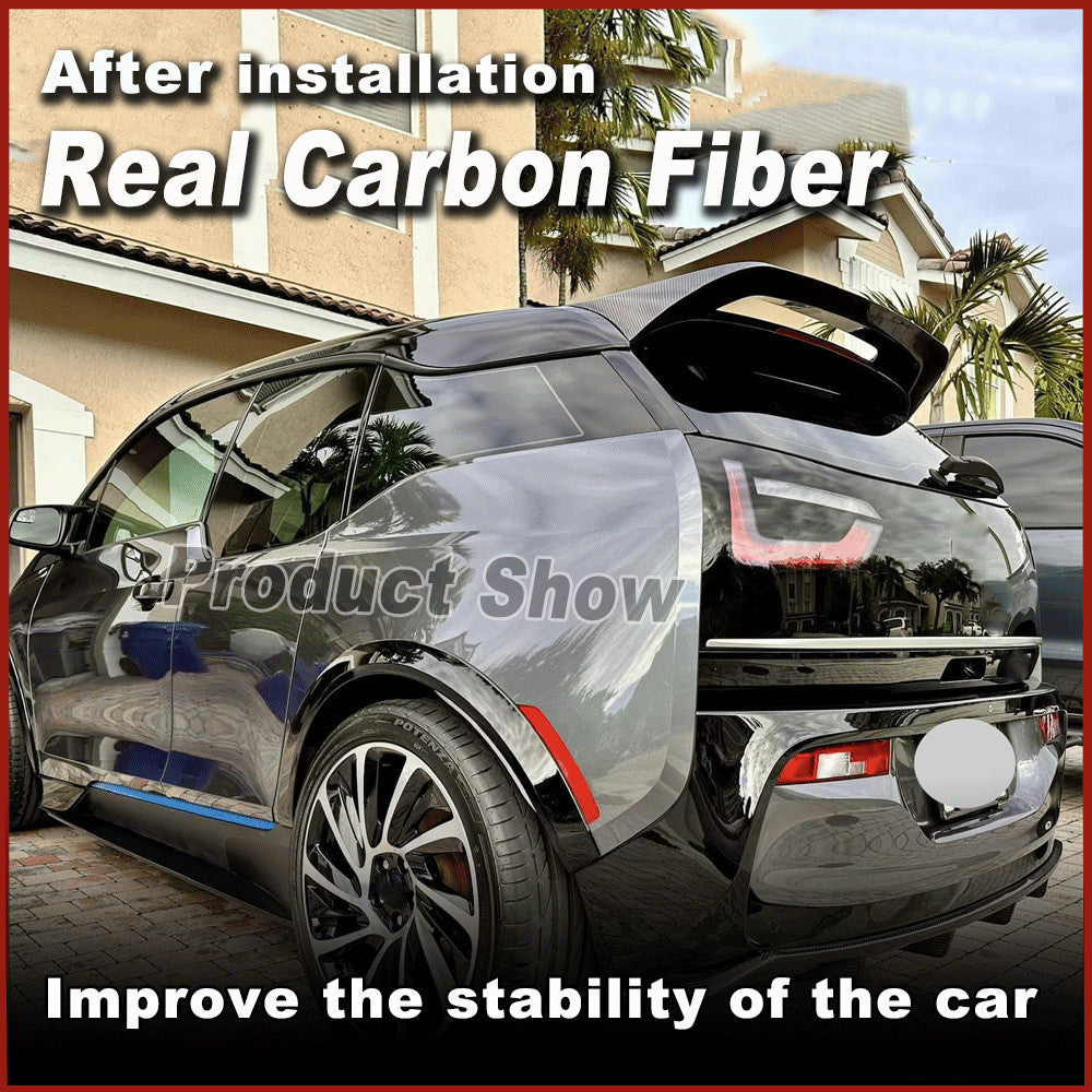 for BMW I3 Hatchback 2014-2020 REAL Carbon Rear Roof Spoiler Top Window Wing Lip