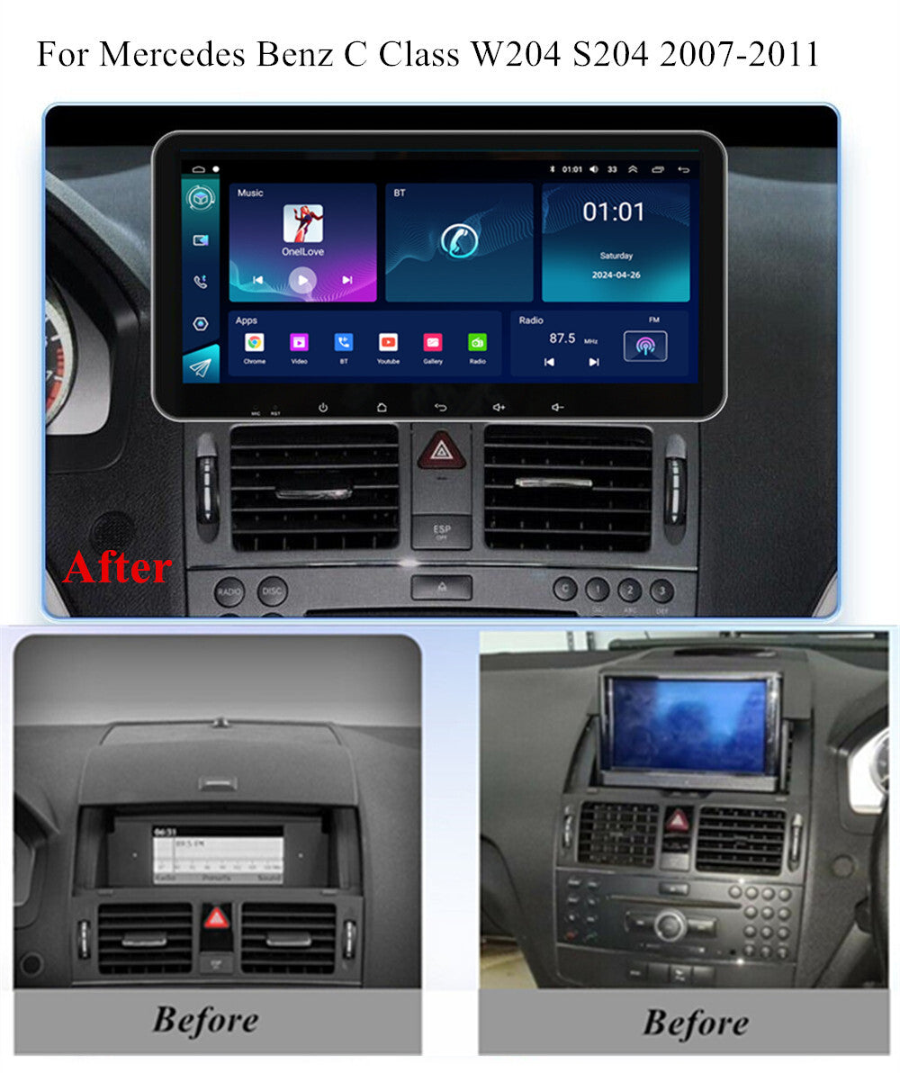 10.33''4+32GB Car Stereo Radio Navi for Mercedes for Benz C Class W204 S204 2007-11