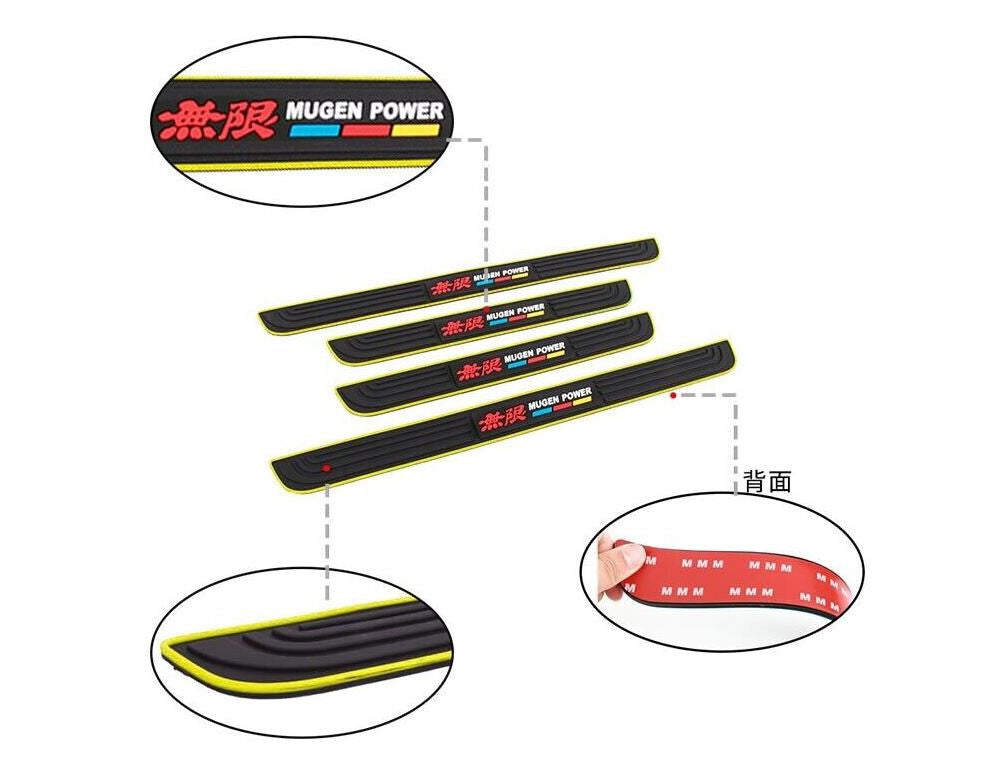Mugen car door and window protection sticker badge strip, yellow and black, suitable for Honda for Acura .