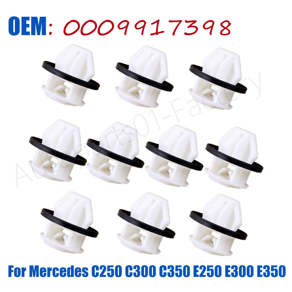10PCS Rocker Moulding Clips with Sealer for Mercedes C250 C300 E250 0009917398