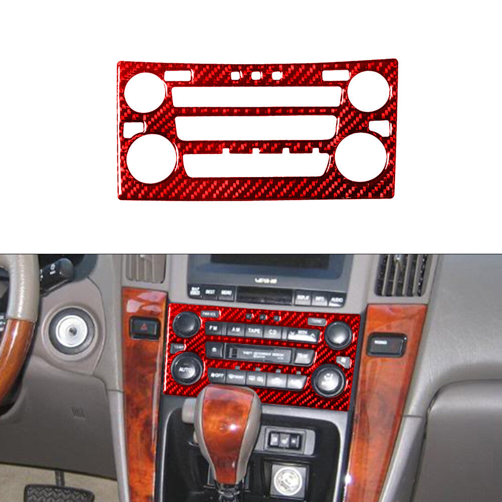 Red for Lexus RX300 1998-2003 Carbon Fiber Center Console AC Switch Panel Trim