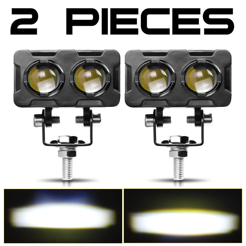 2x WhiteWhite LED Work Light Bar Spot Pods Driving Fog OffRoad Motorcycle ATV