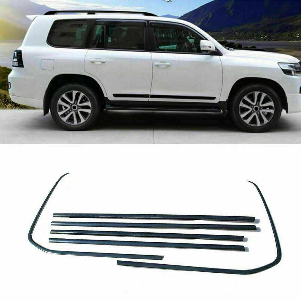 6Pc for Land Cruiser LC200 2008-2020 Black Window Sill Lower Trim Molding Strips