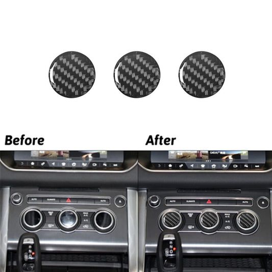3Pcs Carbon Fiber Climate Control Buttons Cover Trim For Land for Range Rover Sport