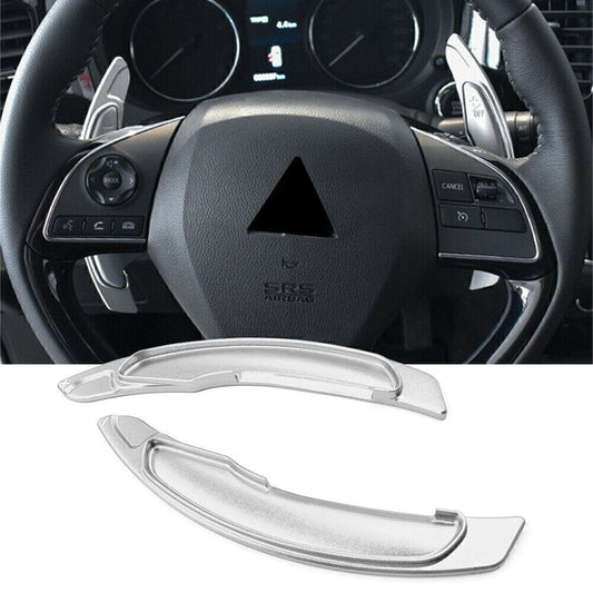 Car Steering Wheel Paddle Shifter Extension Fit for Mitsubishi Lancer Evo X Silver