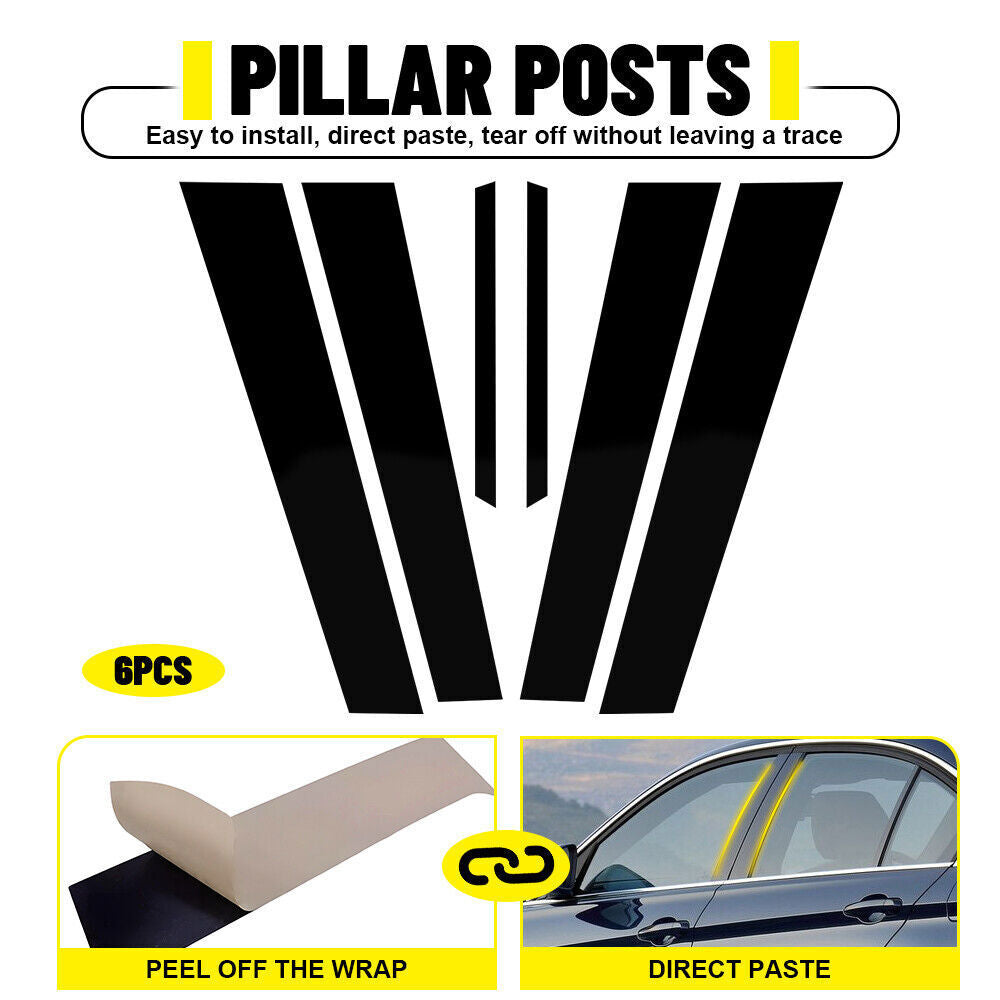 ABS Gloss Black Exterior Window B-pillar Decoration for BMW 3 Series F30 2014-18