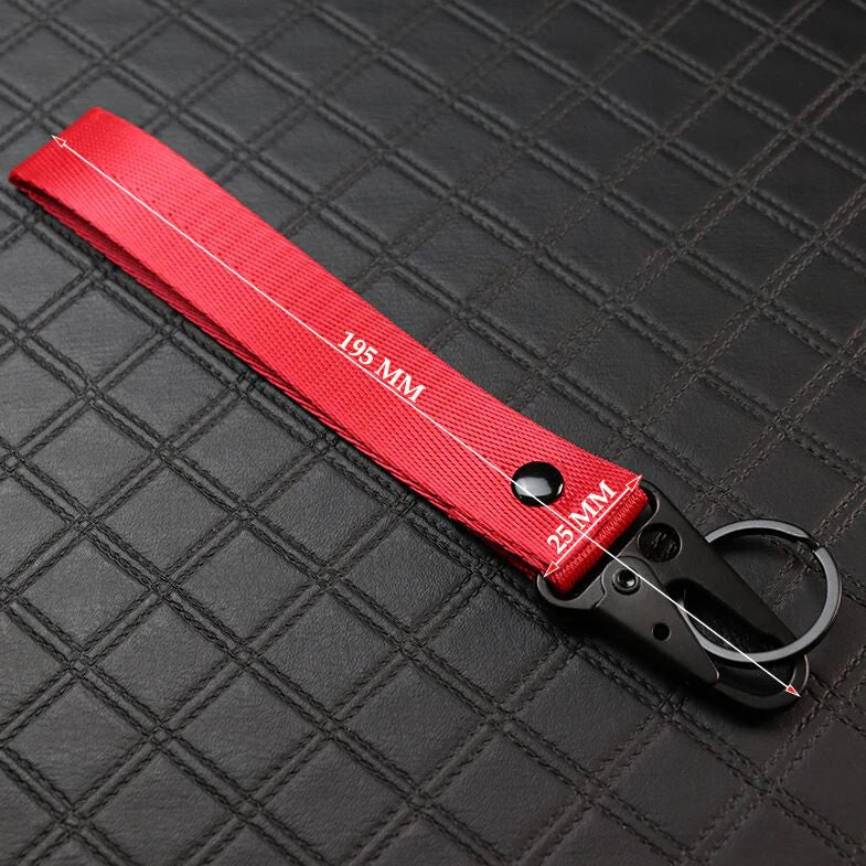 Car keychain metal key ring badge lanyard red for Mugen Universal