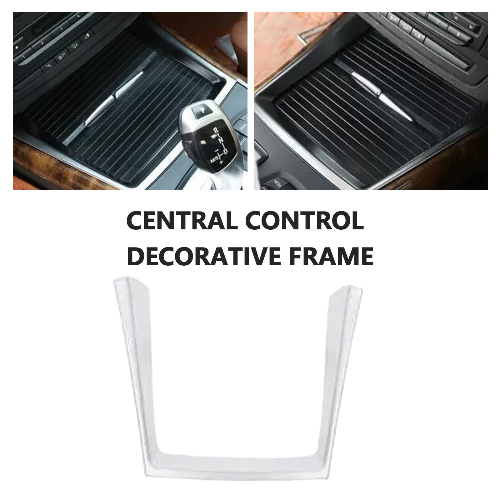 for BMW X5 X6 E70 E71 2008-2013 Water Cup Central Console ABS Silver Cover TriHr