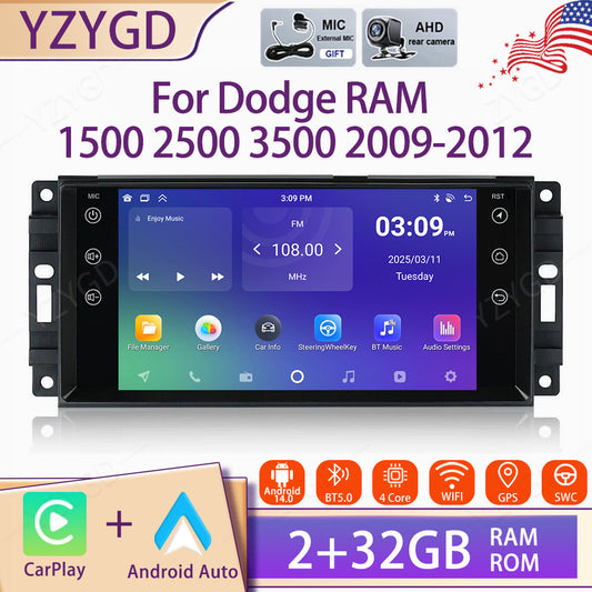 7 for DODGE for RAM 1500 2500 3500 2009-2012 Stereo Carplay Car Radio Screen GPS BT