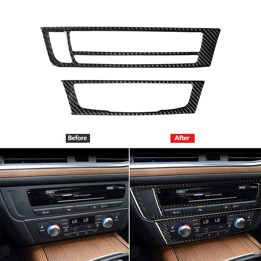 Carbon fiber CD AIR CONDITIONING control panel for Audi A6 A7 2012-2018