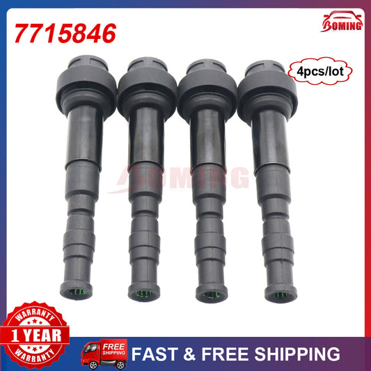 4-pack of brand new ignition coils (7715846) suitable for BMW K1300S, K1200R, F700GS, F800GT, F800R, and F800S.