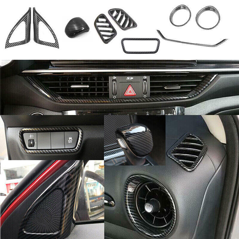 Carbon Fiber ABS Pattern Interior Dashboard Kit Trims For 2019-2023 for Kia Forte/K3