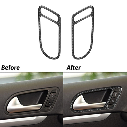 Carbon Fiber Front Door Handel Frame Cover Trim for Volkswagen for Tiguan 2013-2017