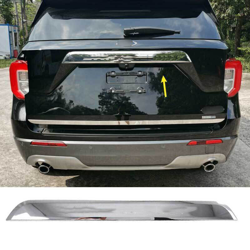 for Ford Explorer 2020-2023 Chrome Steel Rear Trunk Tailgate Moulding Cover Trim