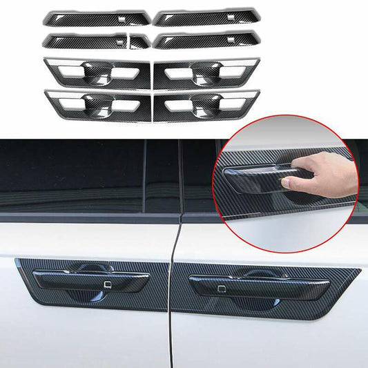 for Kia Carnival 2022-23 carbon fiber Car Door Handle Cover+Cup Bowl Combo Trim