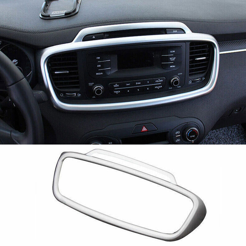 for Kia Sorento 16-20 Silver Central Console Navigation Gps Panel Trim Cover 1P