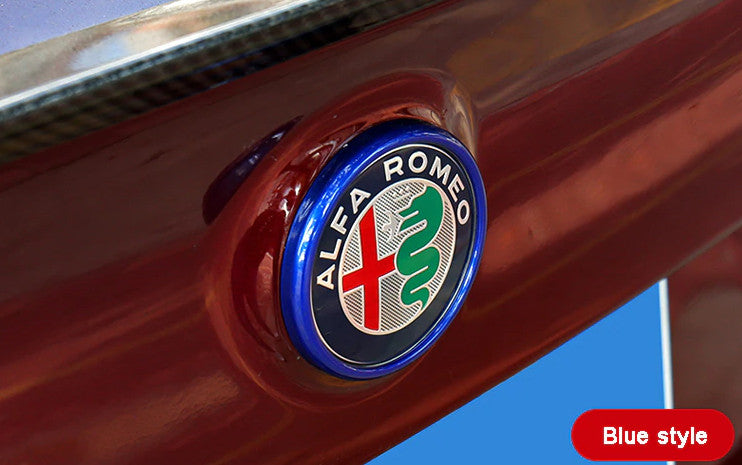 1-Pack Blue for Alfa Romeo for Stelvio Rear Boot Trunk Ring Badge Logo Cover