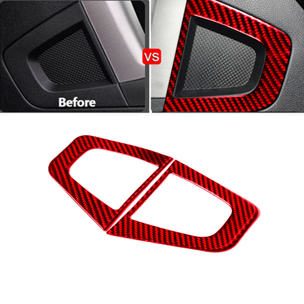Red Loudspeaker Panel Trim Interior Carbon Fiber Cover for Subaru Forester 13-18