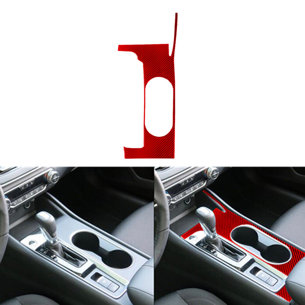 Red Carbon Fiber Interior Gear Shift Panel Cover Trim for Nissan Altima 2019-22