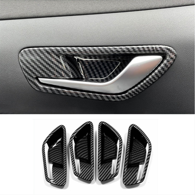 for Hyundai for Tucson 2022-2025 Inner Door Handle Bowl Trim Carbon Fiber 4pc
