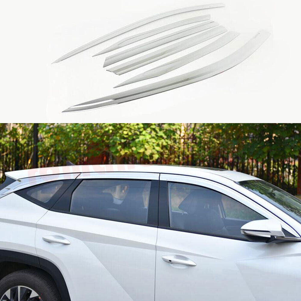 for Hyundai for Tucson 2022-2024 chrome Window Visors Sun Rain Guard Vent Deflectors