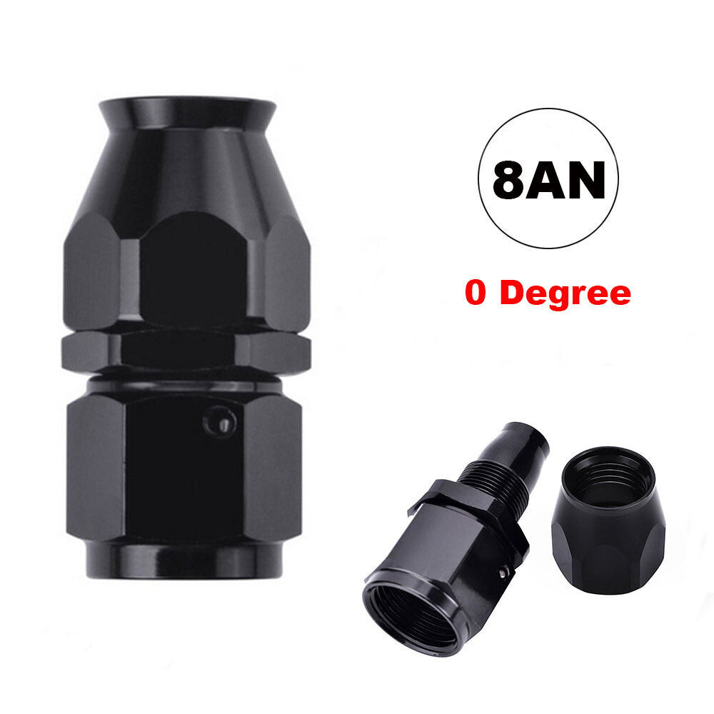 1x AN8 0Degree Straight Fuel Oil Air Gas Line Hose End Fitting Adaptor Connector