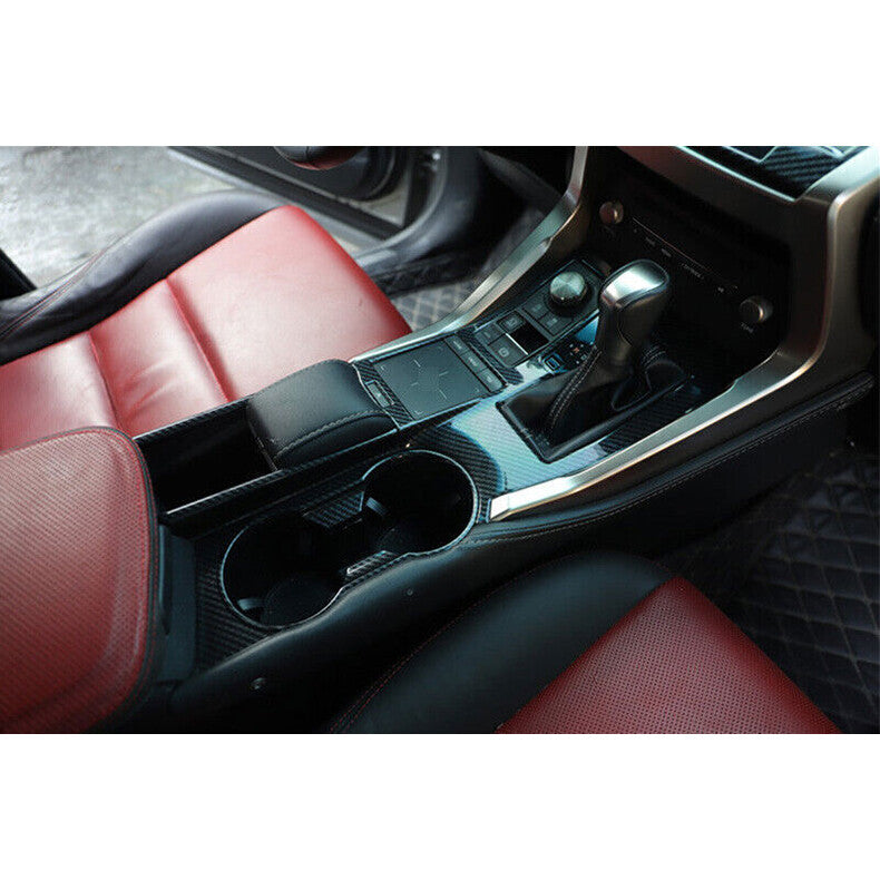 for Lexus NX200t 300h 2015-2021 Carbon Fiber Gear Shift Box Panel Cover Trim LHD