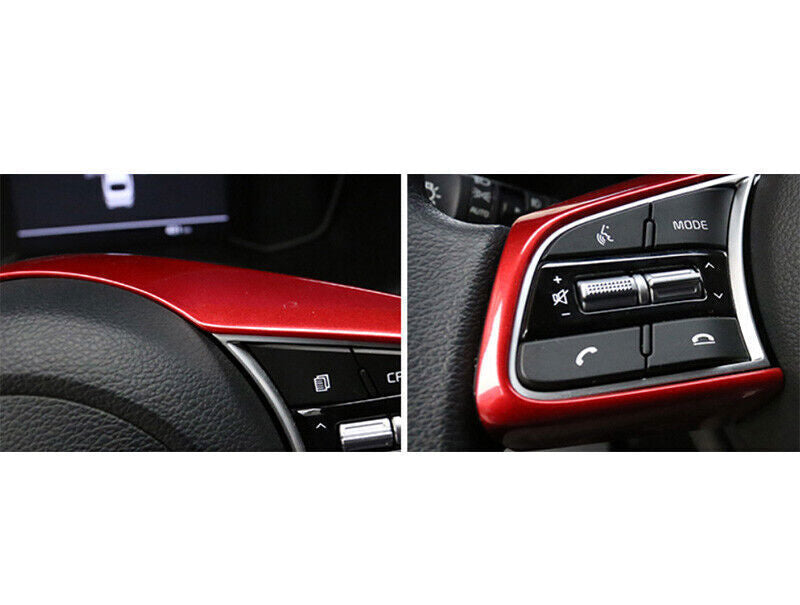 Car Inner Steering Wheel Frame Cover Trim for Kia K3 Forte 19-2022 Bright Red